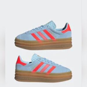 NEW Adidas Gazelle Bold J Blue Dawn Lucid Pink Gum Sneakers US 7 Staple Y2K